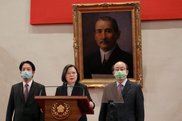 Taiwan President Tsai Ing-wen speaks after referendum in Taipei