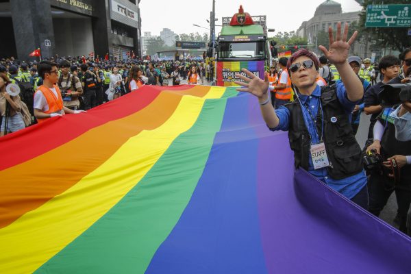 About Fifty thousand LGBT people marching during an 2016 Seoul Queer Culture Festival Parade near central Seoul, South Korea. Thousands of supporters participated in the 17th Korea Queer Culture Festival which was held from June 11 to June 19, Seoul, South Korea, 11 June 2016 (Photo: Reuters/Seung Il-Ryu)