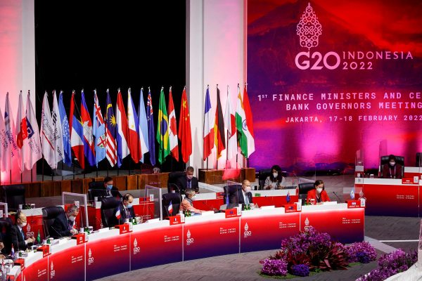 A general view of the opening ceremony of the G20 finance ministers and central bank governors meeting in Jakarta, Indonesia, 17 February 2022 (Photo: Reuters/Mast Irham)