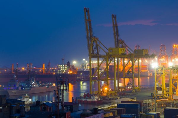 Evening on the cargo port of Colombo, Sri Lanka, 22 February 2020 “(Photo: Reuters/Viktor Karasev)