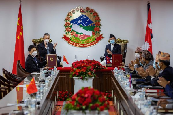Nepal and China signed a nine-point agreement in Kathmandu, Nepal, 26 Mar 2022 (Photo: Reuters/Prabin Ranabhat /SOPA Images).