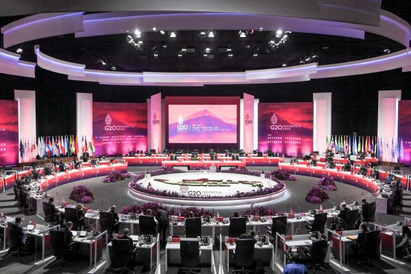 A general view of G20 finance ministers and central bank governors meeting (FMCBG) at Jakarta Convention Center, Jakarta, Indonesia, 17 February 2022 (Photo: Hafidz Mubarak A/Pool via Reuters).