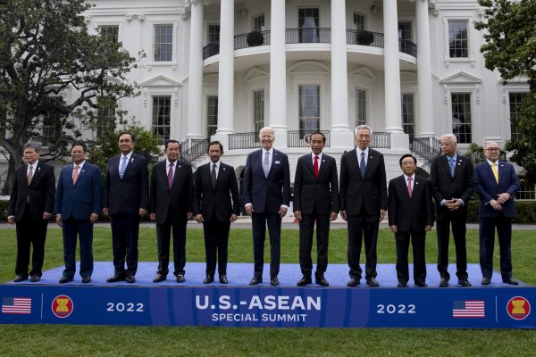 US President Joe Biden poses for a family photo with leaders of the US-ASEAN Special Summit, Washington DC, USA, 12 March 2022. (PHOTO: Pool/ABACA via Reuters Connect)