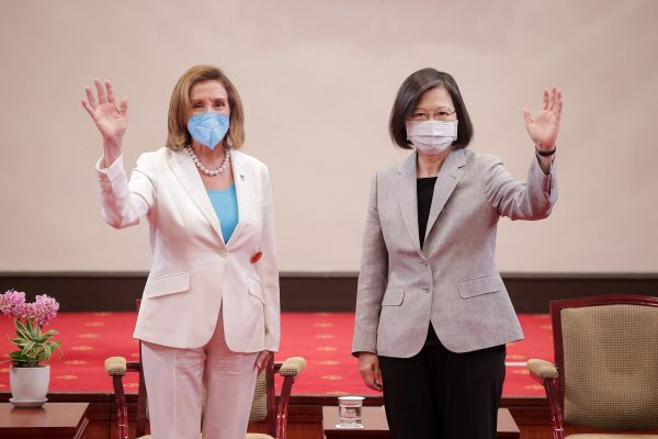 US House of Representatives Speaker Nancy Pelosi attends a meeting with Taiwan's President Tsai Ing-wen at the presidential office in Taipei, Taiwan 3 August 2022 (Taiwan Presidential Office via Reuters Connect)