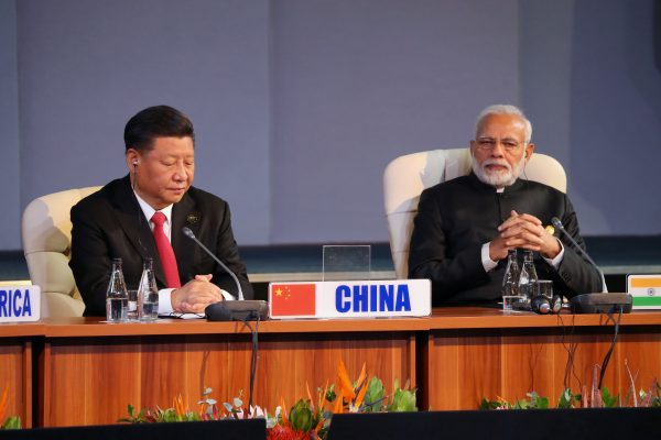 Indian Prime Minister Narendra Modi and China's President Xi Jinping attend the BRICS summit meeting in Johannesburg, South Africa, 27 July 2018 (Photo: Reuters/Mike Hutchings).