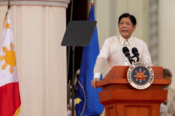 Philippines President Ferdinand 'Bongbong' Marcos Jr. delivers a speech in Manila, Philippines, 30 June 2022 (Photo: Reuters/Eloisa Lopez).