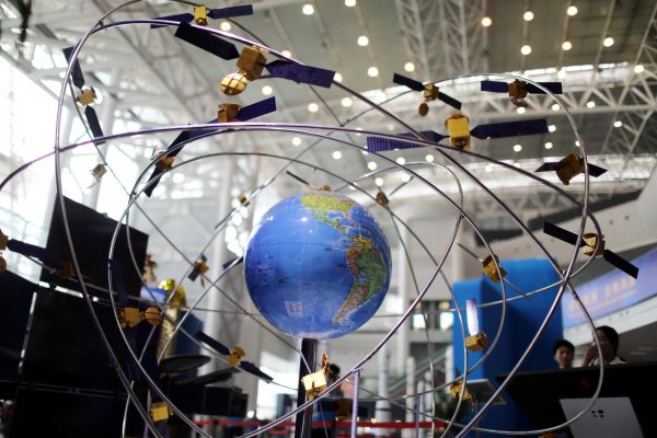 A model of the BeiDou navigation satellites system is seen at an exhibition to mark China's Space Day 2019 in Changsha, Hunan province, China. (Photo: Reuters/Aly Song)