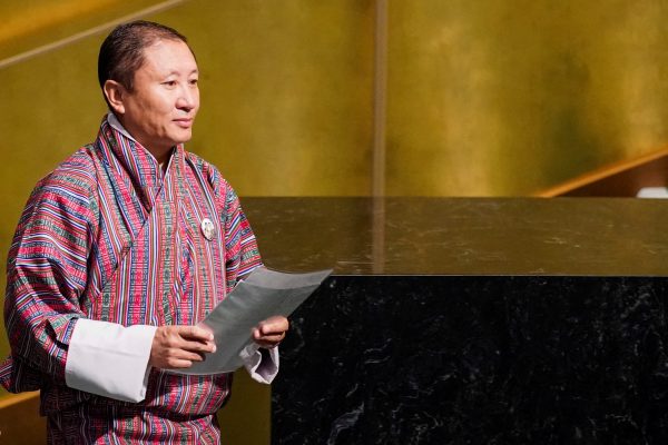Bhutan's Foreign Minister Tandi Dorji attends the 77th Session of the United Nations General Assembly at UN Headquarters in New York City, United States, 26 September, 2022 (Photo: Reuters/Eduardo Munoz).