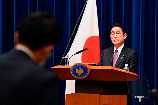 Japan's Prime Minister Fumio Kishida attends a press conference in Tokyo, Japan, on 16 December 2022, addressing some topics such as National Security Strategy, political and social issues facing Japan in today's World crisis (Photo: Reuters/David Mareuil).