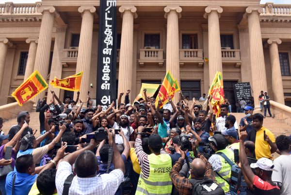 Sri Lanka parliament elects Ranil Wickremesinghe as new President. Ranil Wickremesinghe was elected as the 8th Executive President of Sri Lanka, by the Parliament and the anti-government protesters protested against it in front of the Presidential secretariat in Colombo, Sri Lanka, 20 July 2022 (Photo: Sipa USA via Reuters/Ruwan Walpola).