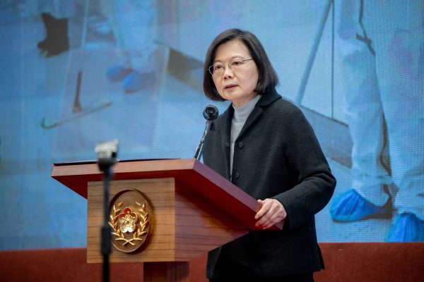 Taiwan's President Tsai Ing-wen delivers her New Year speech at the Presidential Office Building in Taipei, Taiwan, 1 January, 2023 (Photo: Taiwan Presidential Office/Handout via Reuters).