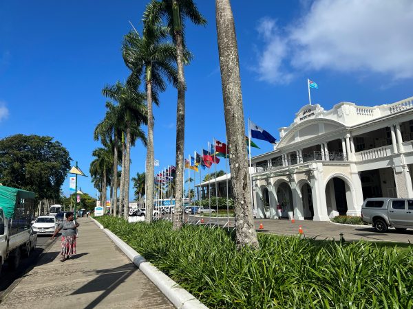 The Grand Pacific Hotel, the venue for Pacific Islands Forum, in Suva, Fiji 11 July 11 2022. (Photo: Reuters/ Kirsty Needham)