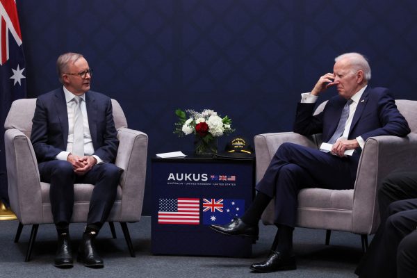 US President Joe Biden participates in a bilateral meeting with Australian Prime Minister Anthony Albanese at Navy Gateway Inns and Suites, in San Diego, California, US, 13 March 2023 (Photo: REUTERS/Leah Millis).