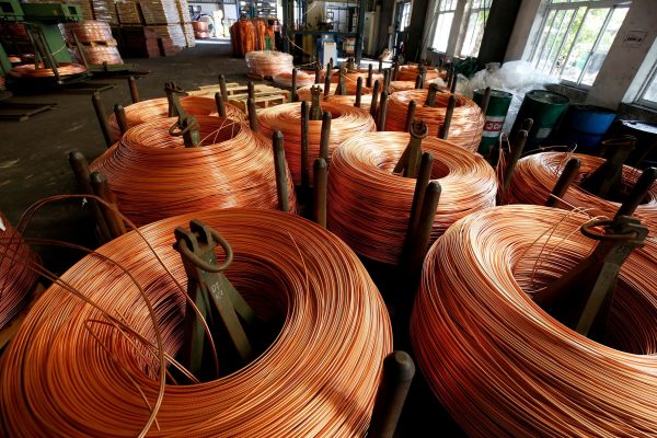 Copper rods at a cable factory, Hanoi, Vietnam, 11 August 2017 (Photo: Reuters).