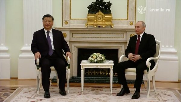 Russian President Vladimir Putin and Chinese President Xi Jinping attend a meeting at the Kremlin, Moscow, Russia, 20 March 2023 (Photo: Reuters/Eyepress).