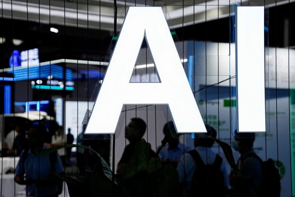An AI (Artificial Intelligence) sign is seen at the World Artificial Intelligence Conference (WAIC) in Shanghai, China, 6 July 2023 (Photo: Reuters/Aly Song).