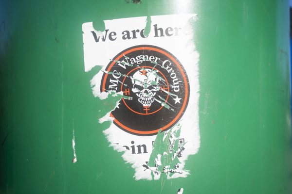 Stickers with QR codes that lead to a website for recruitment for the Wagner mercernary paramilitary group are seen on trash recepticles in Warsaw, Poland on 15 August 2023. (Photo: Reuters/Jaap Arriens)