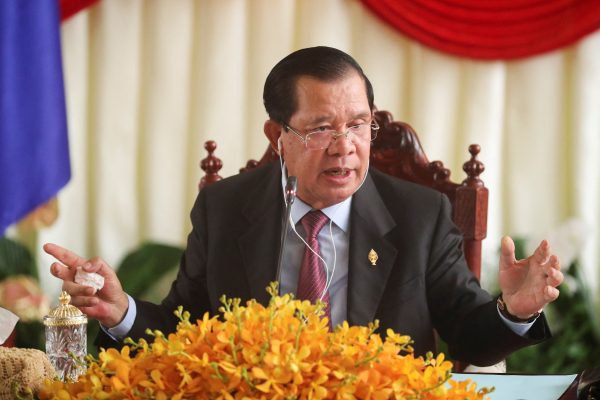 Hun Sen speaks at a press conference at the National Assembly after a vote to confirm his son, Hun Manet, as Cambodia's prime minister in Phnom Penh, Cambodia, 22 August 2023 (Photo: Reuters/Cindy Liu).