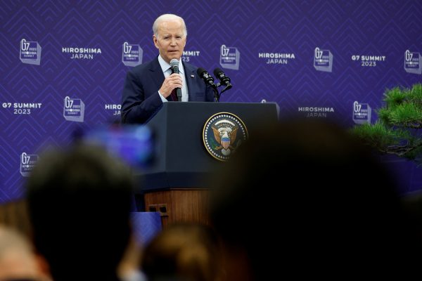 US President Joe Biden speaks during a news conference following the Group of Seven (G7) leaders summit in Hiroshima, Japan, on Sunday 21 May 2023 (Photo: REUTERS/Kiyoshi Ota).