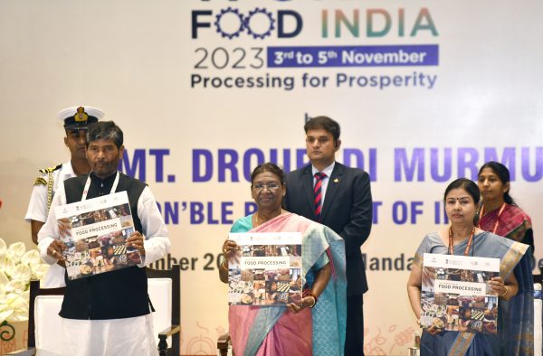 President Droupadi Murmu during the Valedictory session of the “World Food India” programme at Bharat Mandapam, Pragati Maidan, New Delhi, 5 November 2023 (Photo: Reuters/ANI Photo/ Jitender Gupta)
