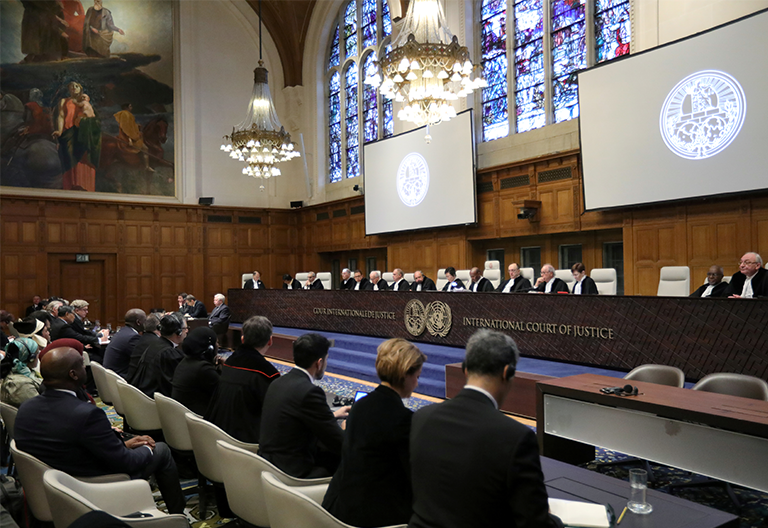 General view of the court during the ruling in a case filed by Gambia against Myanmar alleging genocide against the minority Muslim Rohingya population, at the International Court of Justice (ICJ) in The Hague, Netherlands 23 January 2020. (Photo: REUTERS/Eva Plevier)
