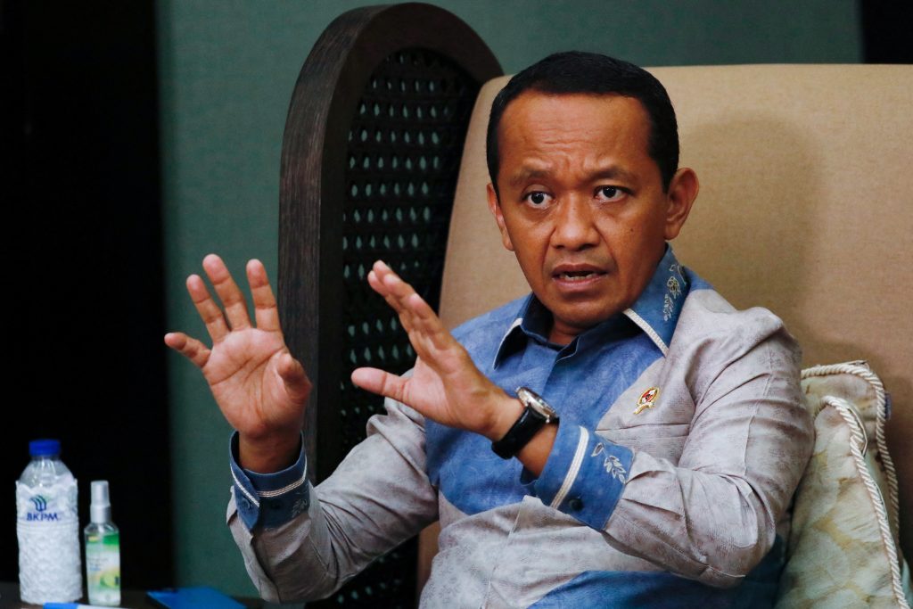 Indonesia's Investment Minister Bahlil Lahadalia gestures during an interview at his office in Jakarta, Indonesia, 3 May 2023 (Photo: Reuters/Ajeng Dinar Ulfiana).