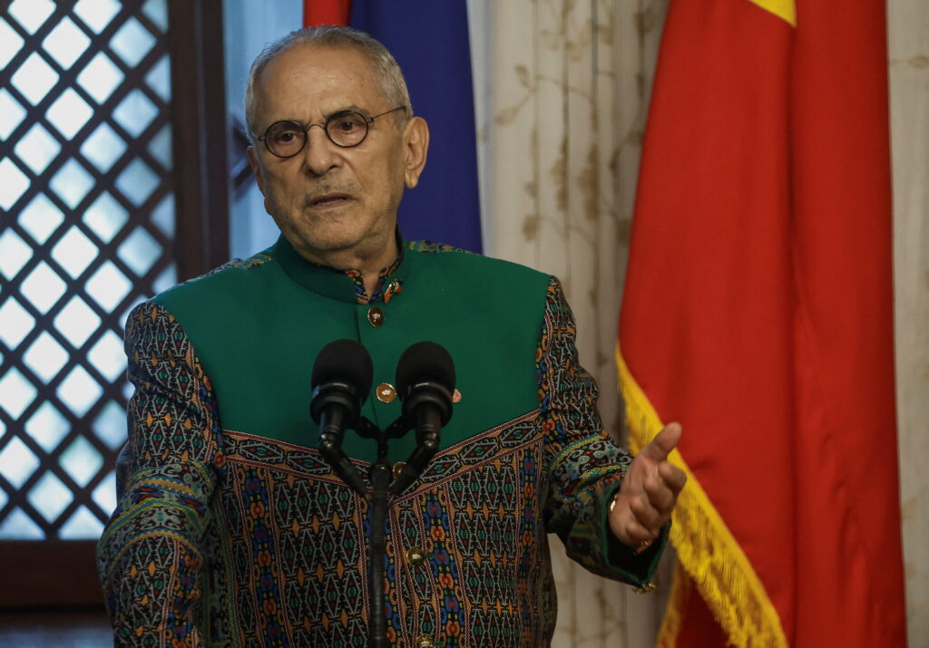 Timor-Leste President Jose Ramos-Horta speaks during a joint press conference with Philippine President Ferdinand 