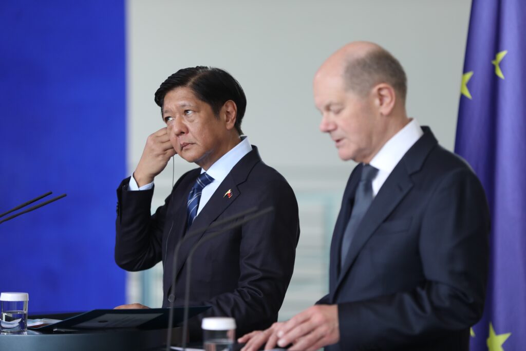 Press conference with Philippine President Ferdinand ‘Bongbong’ Marcos Jr and German Chancellor Olaf Scholz at the Federal Chancellery in Berlin, Germany, 12 March 2024 (Nachrichtenagentur via Reuters).